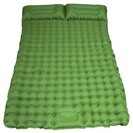 Loboo Idea Double Sleeping Pad, Self-Inflating Sleeping Pad for Camping, Camping Sleeping Pad with Built-in Pump, 4" Extra Thickness Inflatable Sleeping Mat, Twin Air Mattress for Traveling (Green)