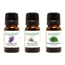 Top 3 100% Pure Essential Oil Basic Set 10ml (Lavender, Tea Tree, Peppermint Supreme) 10ml Each