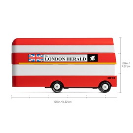 CANDYCAR® Wooden Diecast Collection - London Bus, Premium Handcrafted Beech Wood Toy Car