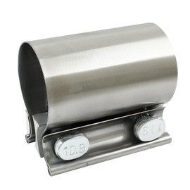 Zorveiio 1-3/4'' Exhaust Clamp，Heavy Duty 304 Stainless Steel Lap Joint Exhaust Pipe Seal Band Clamp,Repair Clamp Sleeve Coupler for Emergency Pipe Repair,Pack of 1