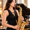 Adjustable Saxophone Shoulder Harness, Breathable Leather Contoured Sax Strap for
