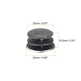 sourcing map Post End Cap Cover, 10pcs 25mm(1") Fence Post Cap Steel Head Round Pipe Tube Cover Insert Plug for Guardrail Railing, 22x15.5mm(IDxH)