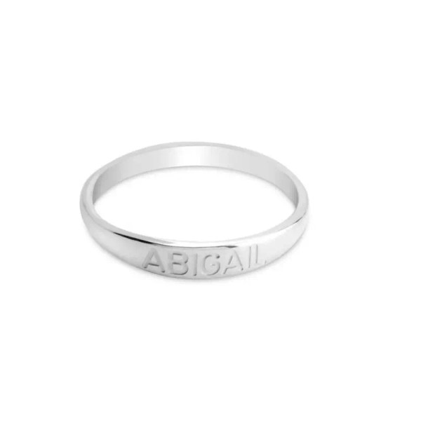 N/A NAME ENGRAVED RING: STERLING SILVER, 24K GOLD, ROSE GOLD