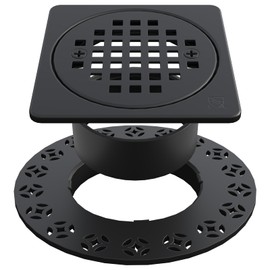 Yaseingoo 4 Inch Square Drain Grate Kit Replacement Compatible with Schluter Kerdi-Drain Flange Shower Floor Drain SUS 304 Stainless Steel Grate Removable Drain Set CUPC Certification -Matte Black