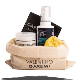 VALENTINO GAREMI Leather Accessories Care Set - Condition & Waterproof All Material Wallets Watch Belts Straps Gloves - Nourish & Rejuvenate Leathers with Weather Protection, Transparent, 6.76 Oz / Bottles, Leather Care Set