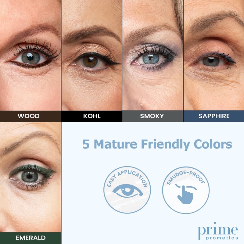 PRIME PROMETICS PrimeEyes Glide Eyeliner for Mature Women – Water-Resistant,
