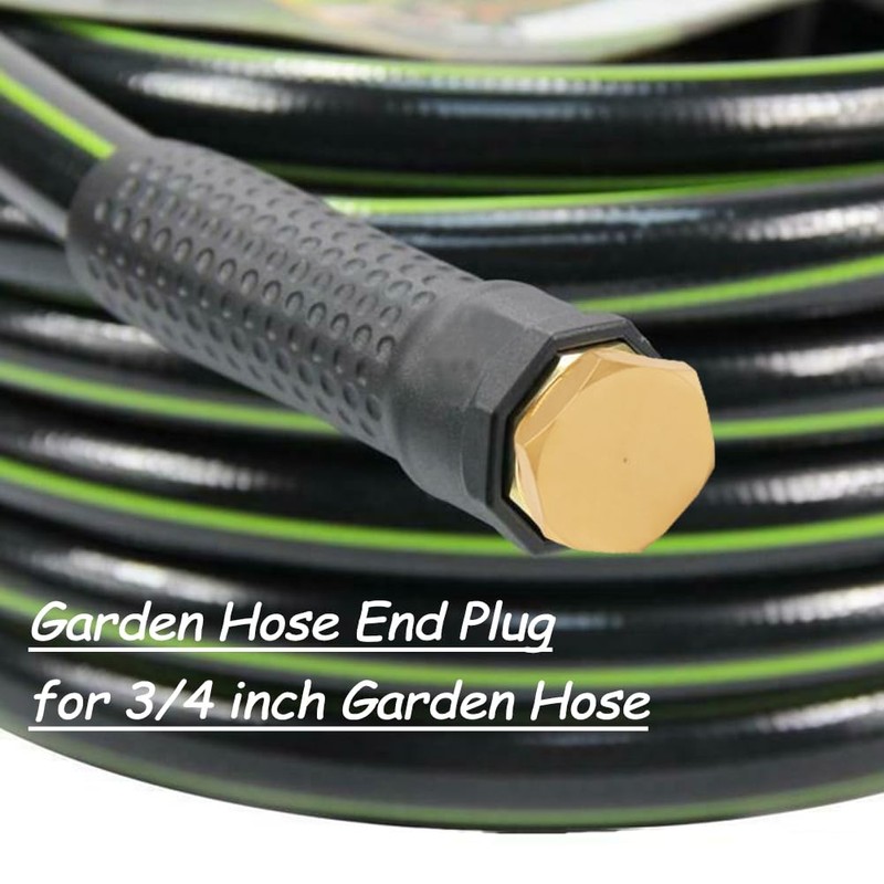Uenede 2PCS Brass Garden Hose End Plug Cap 3/4" GHT