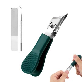 Eagle Beak Nail Clippers – 3 Pcs Professional Slant Edge Nail Clippers with Wide Jaw Opening – Anti-Splash Design Slanted Nail Clipper Kit for Thick Nails