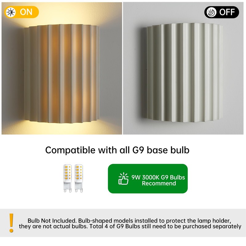 Fetason White Resin Modern LED Wall Sconces Wall Lighting Set
