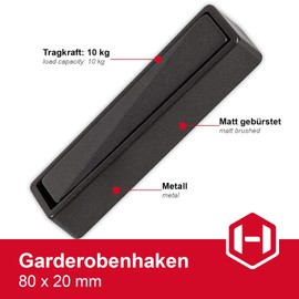 Gedotec JUNUS Folding Coat Hook for Wall Mounting – Clothes Fan Metal Anthracite Matt | Design Wall Hook in Vintage Look | 1 Piece – Assembly Hook Wardrobe Including Screws