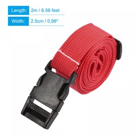 sourcing map Luggage Strap, 2m Length Adjustable Suitcase Belt with Quick Release Buckle for Backpack Travel Accessory, Red