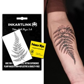 INKARTLINK Semi Permanent Tattoo, Temporary Tattoo, party tattoo, beautiful and realistic design, fun tattoo experience, cruelty-free, non-reflective, waterproof (Fern Leaf)