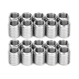 Pack of 20 M10 to M8 Thread Reducer, Stainless Steel, Threaded Insert Screw Reducer Adapter, Repair Sleeve Insert Nut for Mechanical Engineering, Automotive Industry, Mechanical Devices