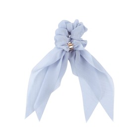 Beavorty 2pcs Elastic Hair Knot Double-layer Bowknot Long Cloth Hair Band Buckle Ponytail Holders for Girls Blue Ribbon Tie Accessory Set