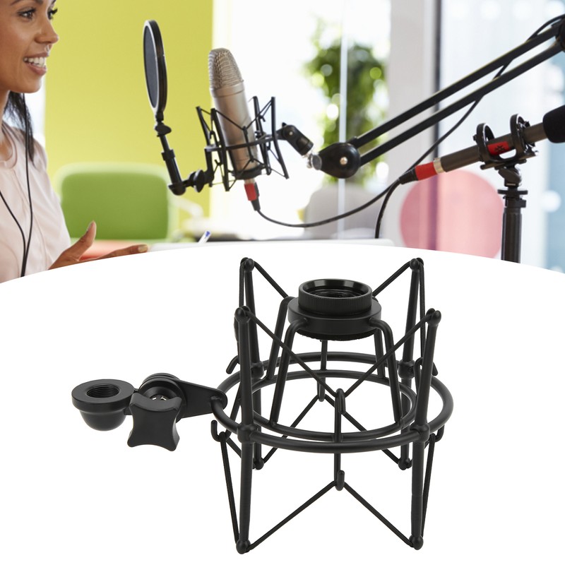Microphone Shock Mount Clip Mic Anti Vibration Holder for Live