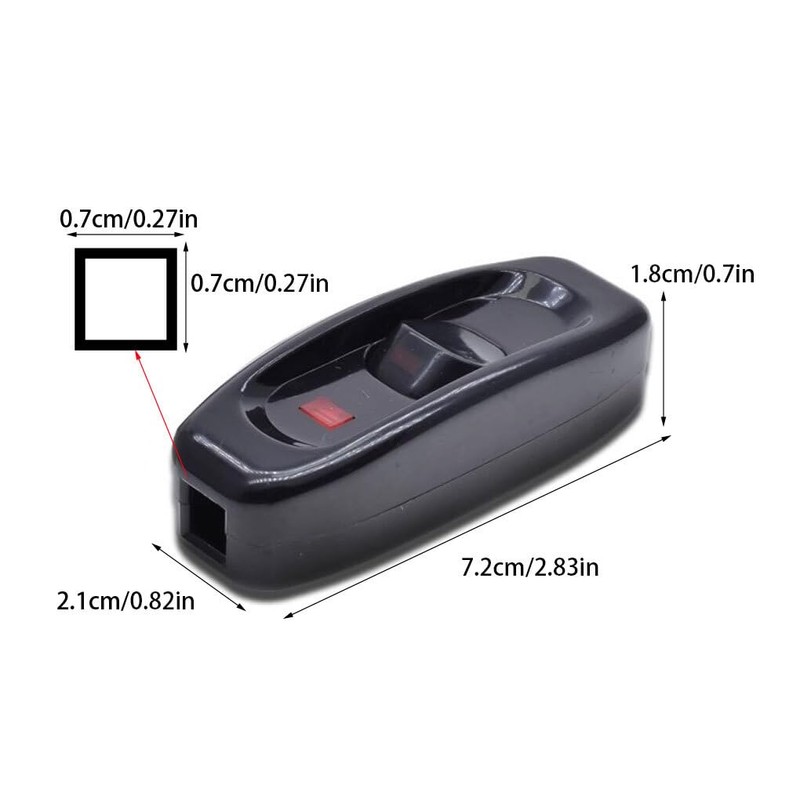 2piece Lamp Switch Inline Low Profile Switch with LED Light