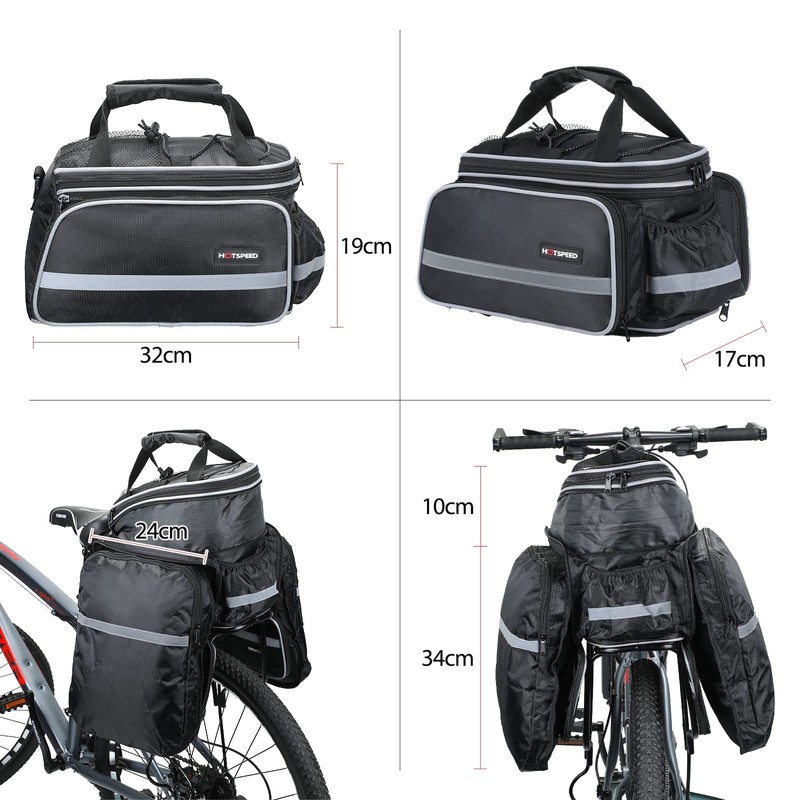 BAIGIO Bike Pannier Bag Waterproof Bicycle Rear Seat Trunk Panniers