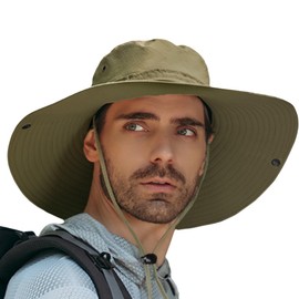 Favoreal Men's Hat, Large Size, Sun Protection, Bucket Hat, Mesh, Breathable, Quick Drying, String Included, Light Blocking, UV Protection, Heatstroke Prevention, Sunshade Hat, Bicycle Cap, Climbing,