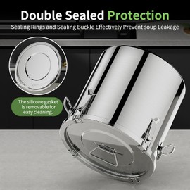 SWRONP 304 Stainless Steel food Storage Containers,3.2 Gal/12L Airtight Stainless Steel Bucket With lids,405oz Flour Storage Container,Metal Airtight Canister for Rice,Grain,Coffee Bean,Dog Food