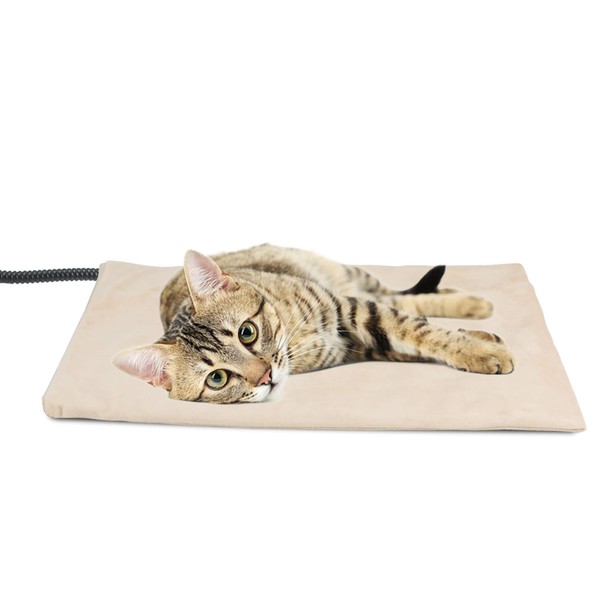 NICREW Pet Heating Pad for Dogs and Cats, Heated Cat Bed with Steel-Wrapped Cord and Soft Fleece Cover, 17.7 x 15.7 Inch, 30 Watts