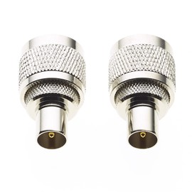 Keple N Male to TV Coax Male 2 Pack - 50 Ohm Coax TV Male N Male to Coax Male with Nickel Plated Housing for Audio RF Communication CCTV