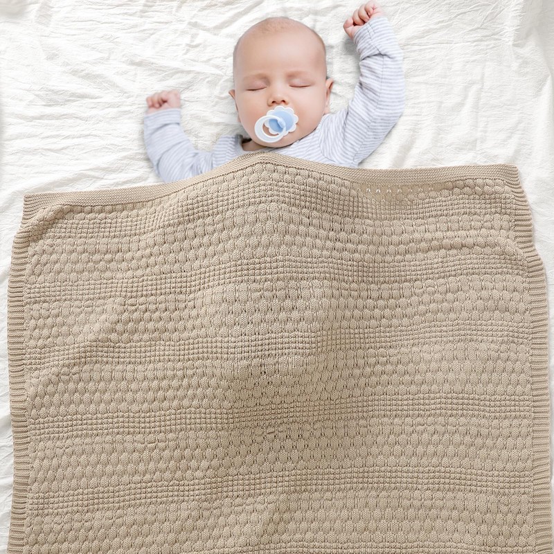 mimixiong Pram & Travel Extra Soft Cotton Cellular Baby Blanket