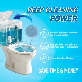 Toilet Bowl Cleaner Tablets 40 Pack, Long-Lasting Drop-in Tank Tablets with Sustained-Release Technology, Fight Tough Stains & Odors, Household & Commercial Use, Compatible with Most Toilets-Effective