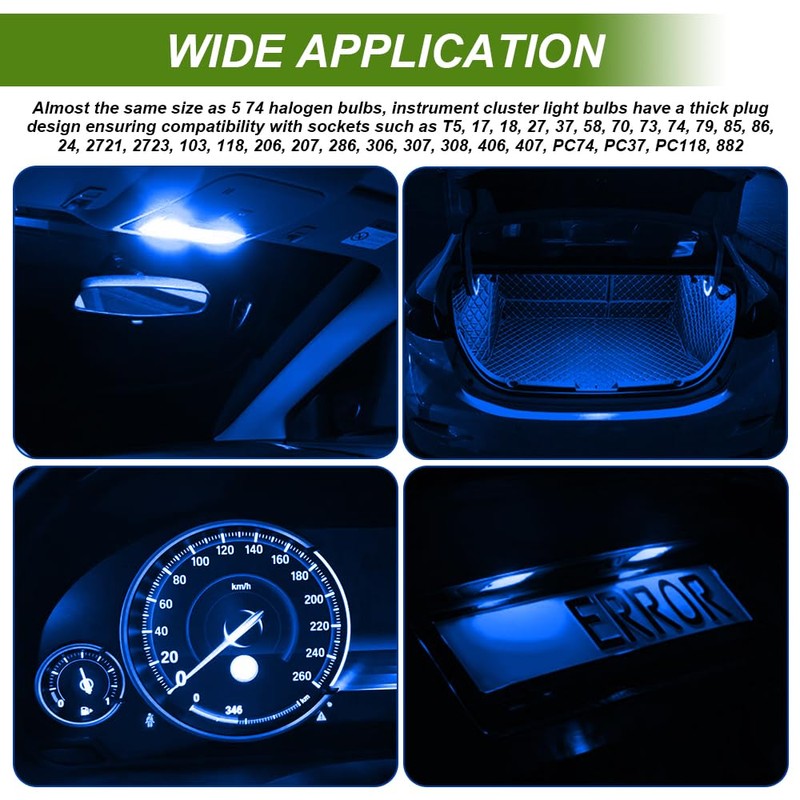Rebvugr 12PCS T5 LED Bulbs, 74 73 37 2721 LED