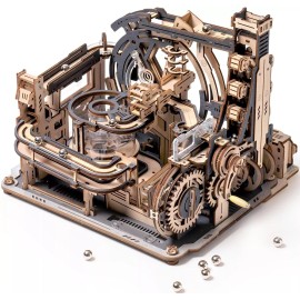 ROKR Marble Run Electric Model Toys Marble Spaceport Wooden 3D Puzzle for Adults