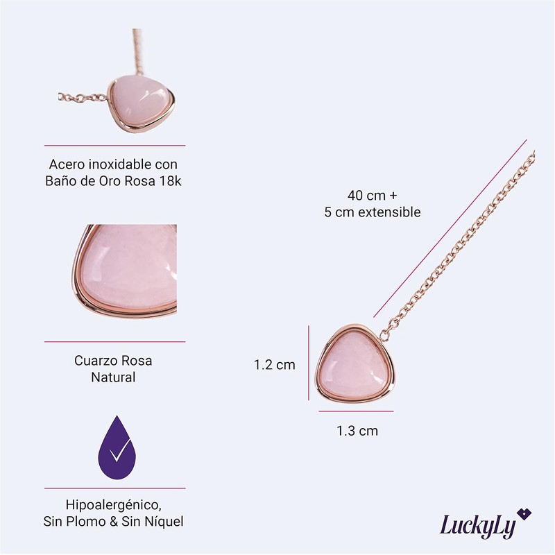 LuckyLy Collares para Mujer Acero Inoxidable y Cuarzos Joyería Regalos