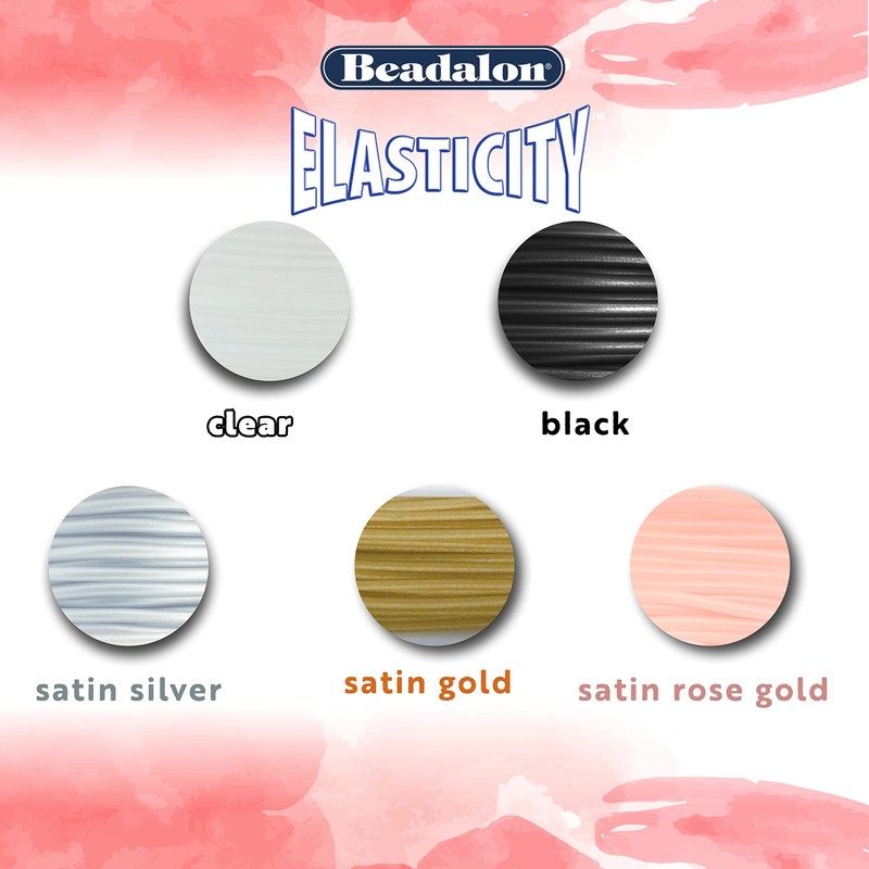 Beadalon Elasticity Stretch Cord, 0.5 mm, Black, 25 m