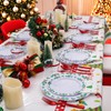 Gather 176Pcs Christmas Plastic Plates - Green Christmas Plates Disposable