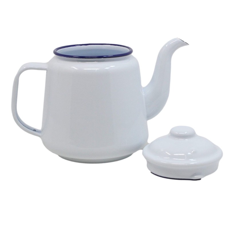Enamel Teapot with Handle & Lid 14cm, 1.5L Traditional Serving