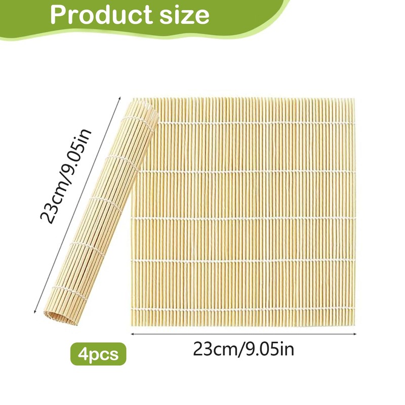 SXTDKMJ 4 PCS Sushi Making Kit, Sushi Rolling Mat Bamboo