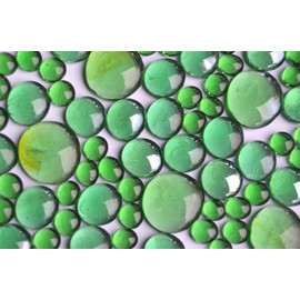 Bazare Masud 280 g Glass Nuggets Green Mix in 3 Different Sizes 10-36 mm Muggle Stones Translucent Partially Iridescent Approx. 85 Pieces