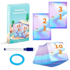 Tichgeim Math Flash Cards and Subtraction Games for Kids Ages 6-8, Numbers Cards 1-20 Learn Math Subtraction Activities, Homeschool Practice Materials for Kids 1 2 3 4 Grade