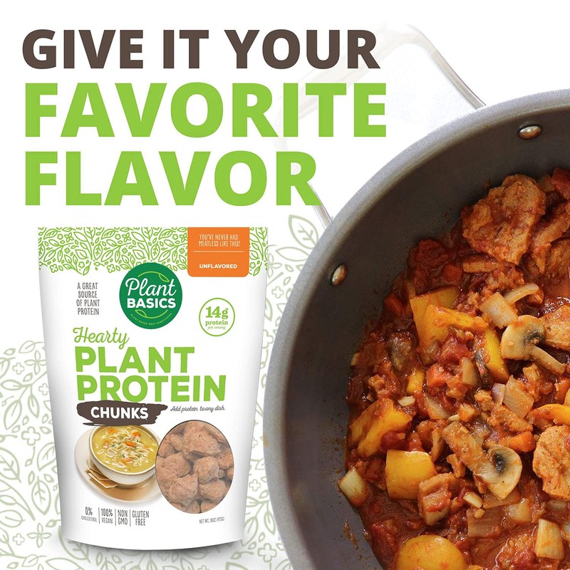 Plant Basics - Hearty Plant Protein - Unflavored Chunks, 1