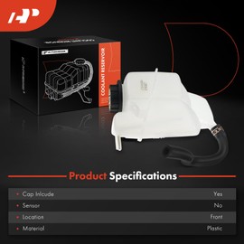 A-Premium Front Side Engine Coolant Overflow Recovery Reservoir Tank [with Cap & Tubing] Compatible with Ford Thunderbird 2002-2005 3.9L & Lincoln LS 2000-2005 3.0L, LS 2000-2006 3.9L, Petrol