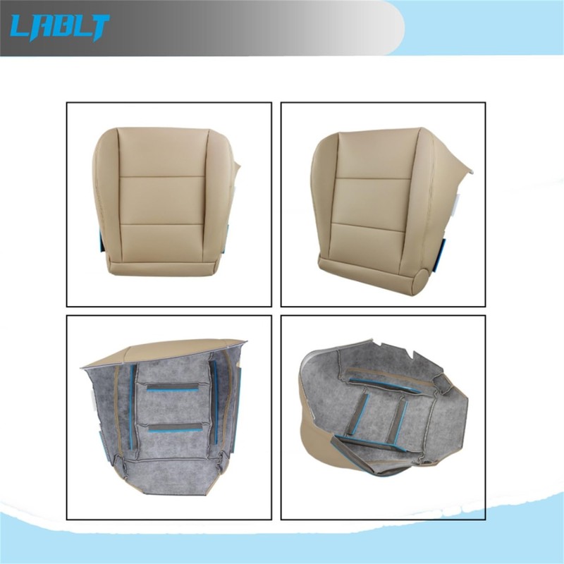 LABLT Driver Bottom & Top Leather Seat Cover Tan Replacement