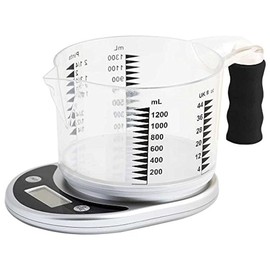 NRS Healthcare Talking Kitchen Scale with Easy to See Measuring Jug