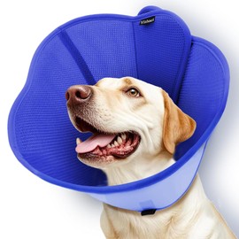 Upgraded Dog Cone Collar for Large Medium Dogs, Soft Dog Cone with Double-Layer Design, Adjustable Pet Recovery Collar for Dogs After Surgery, Elizabethan Collar (L, Blue)