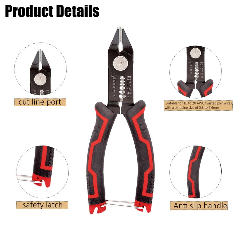 6.3" Wire Cutters, Side Cutter 3 in-1 Cable Cutters for