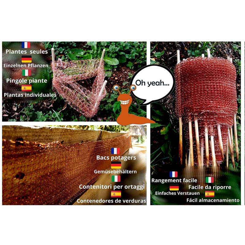 Snail Protection Copper Net 2.0 (10 m): 15 cm Height,