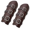 HiiFeuer Medieval PU Leather Buckle Arm Bracers, Knight LARP Retro