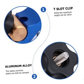 TEHAUX 1 PC Carpenter T Slot Clamp Durable T Track Hold Down Tool for Woodworking Precision Design for Jigs Fixtures High Wear Resistance for Saws Drill Press