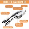 Garlic Press 2 in 1, Stainless Steel Blade, Effortlessly Crush,