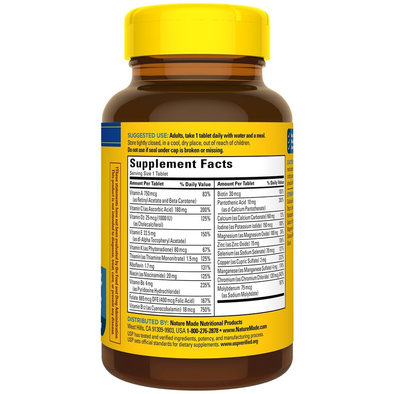Nature Made Multivitamin for Him, Mens Multivitamins with No Iron,