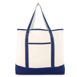 22" Open Top Heavy Duty Deluxe Tote Bag with Outer Pocket