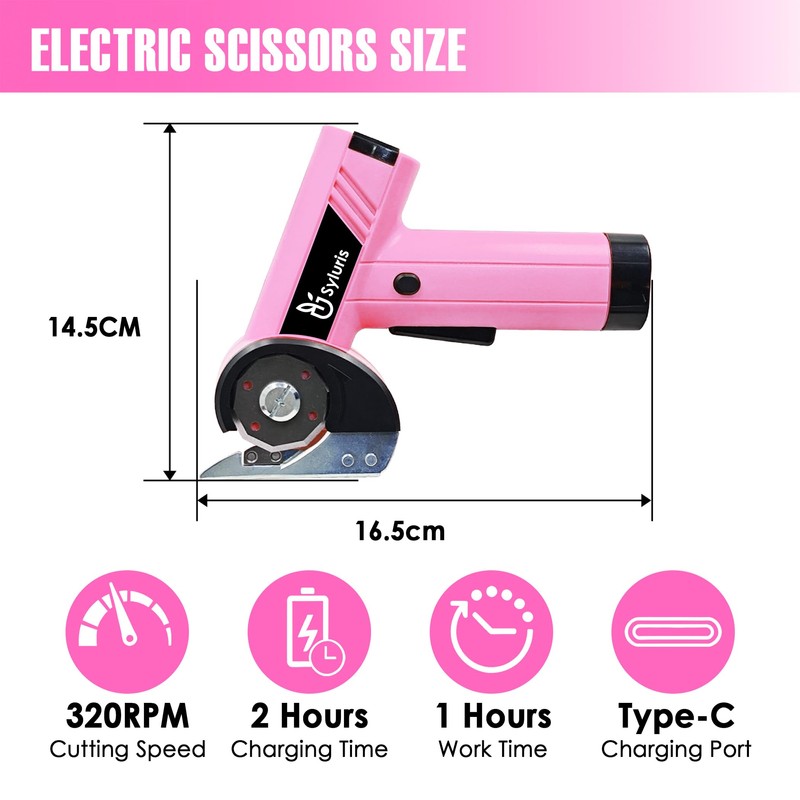 Syluris 4.2V Cordless Electric Scissors with LED Display, Rechargeable Cardboard
