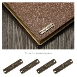 Micro Traders - 150 etiquetas de metal hechas a mano, 25 x 6 mm, bronce, rectangulares, ideales para manualidades y regalos
